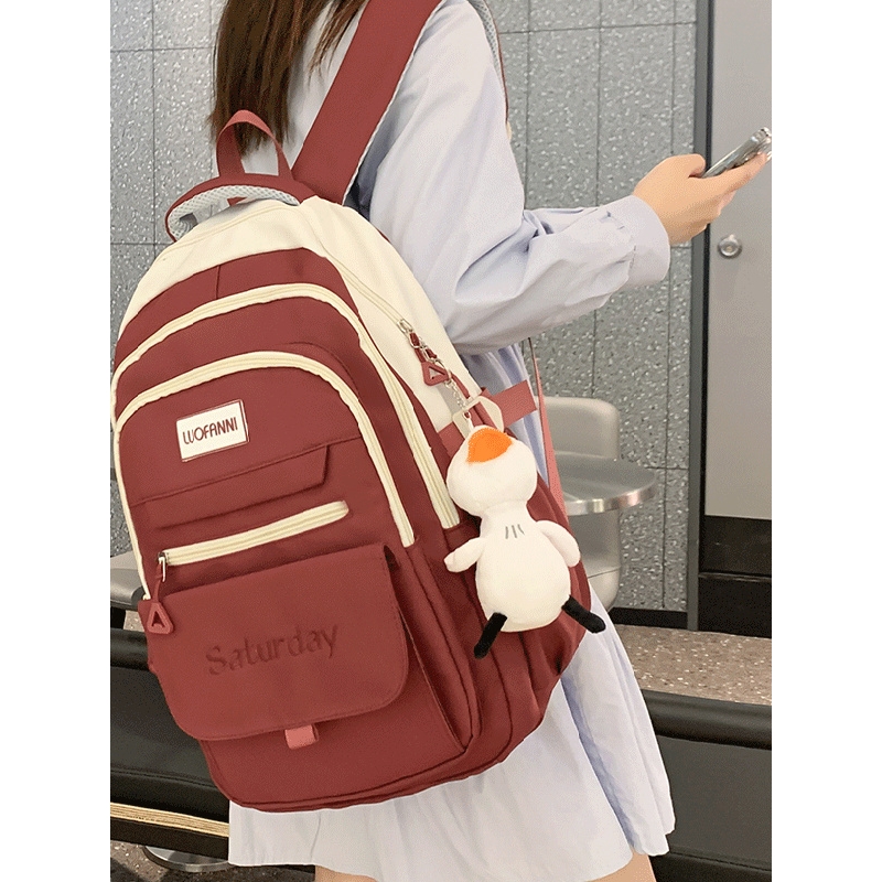 法国中学生书包女初中生大容量护脊2025新款高中小学生女生双肩包