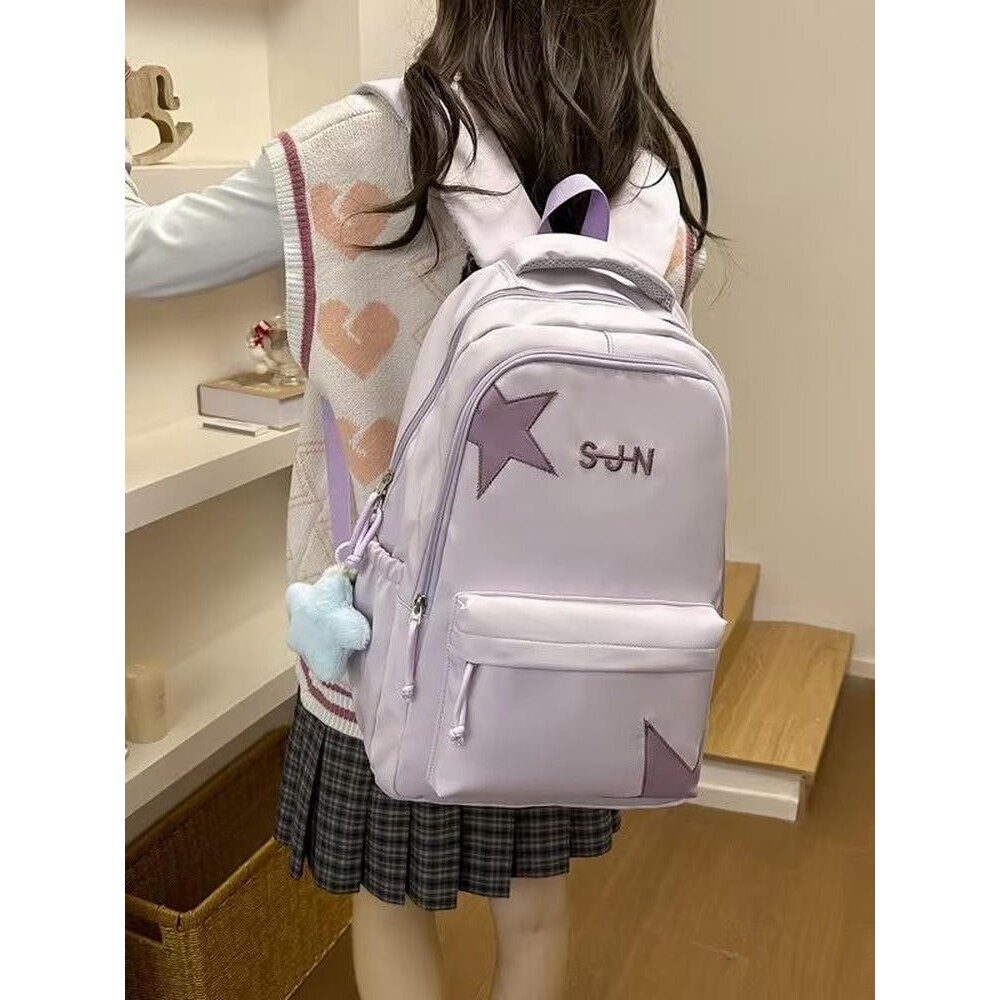 大容量学院风可爱书包女休闲百搭双肩包初中生中学生高中生背包