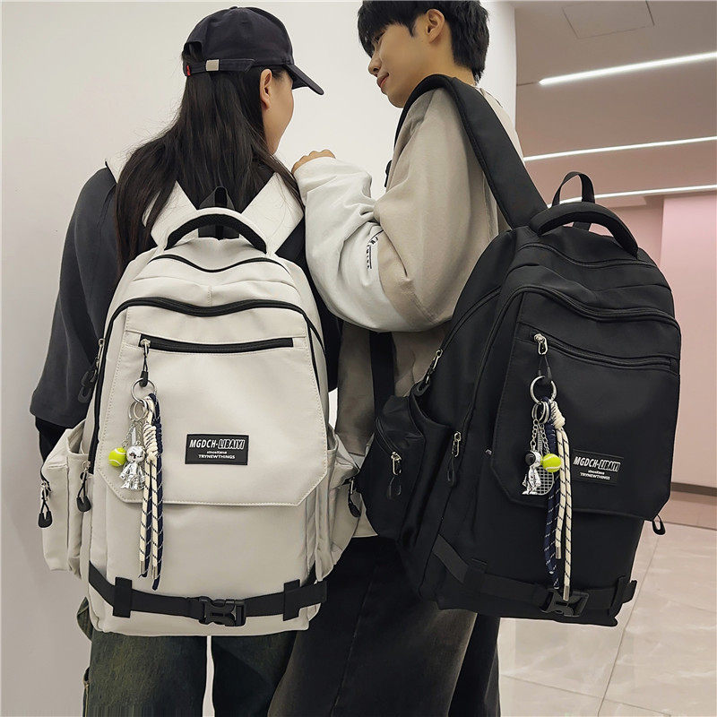 韩版书包男大学生高中生百搭女双肩大容量减负中学生休闲登山背包