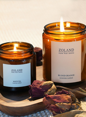 zoland茶色瓶ins风无烟oce同款伴手礼香薰蜡烛摆件家用大豆蜡香薰