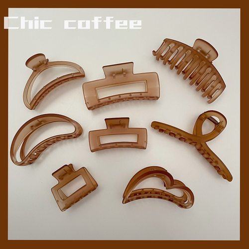 咖色系盘发韩国网红抓夹