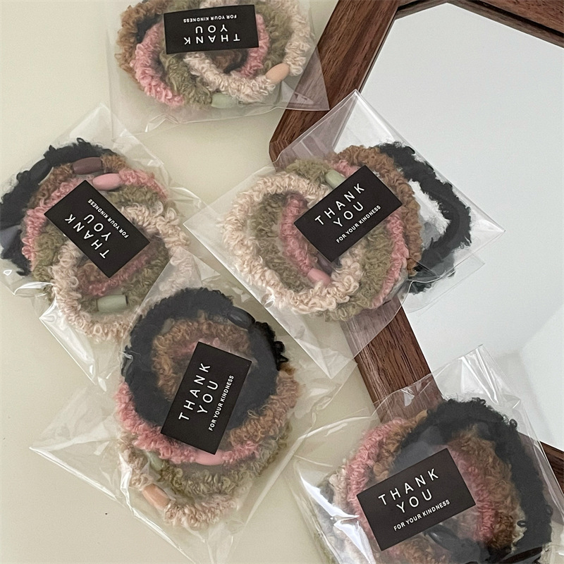 毛绒线绳缠绕发圈秋冬简约发卡