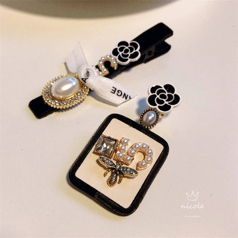 小香风高级感百搭黑白刘海夹发夹女发饰夹子头饰边夹顶夹新款发饰