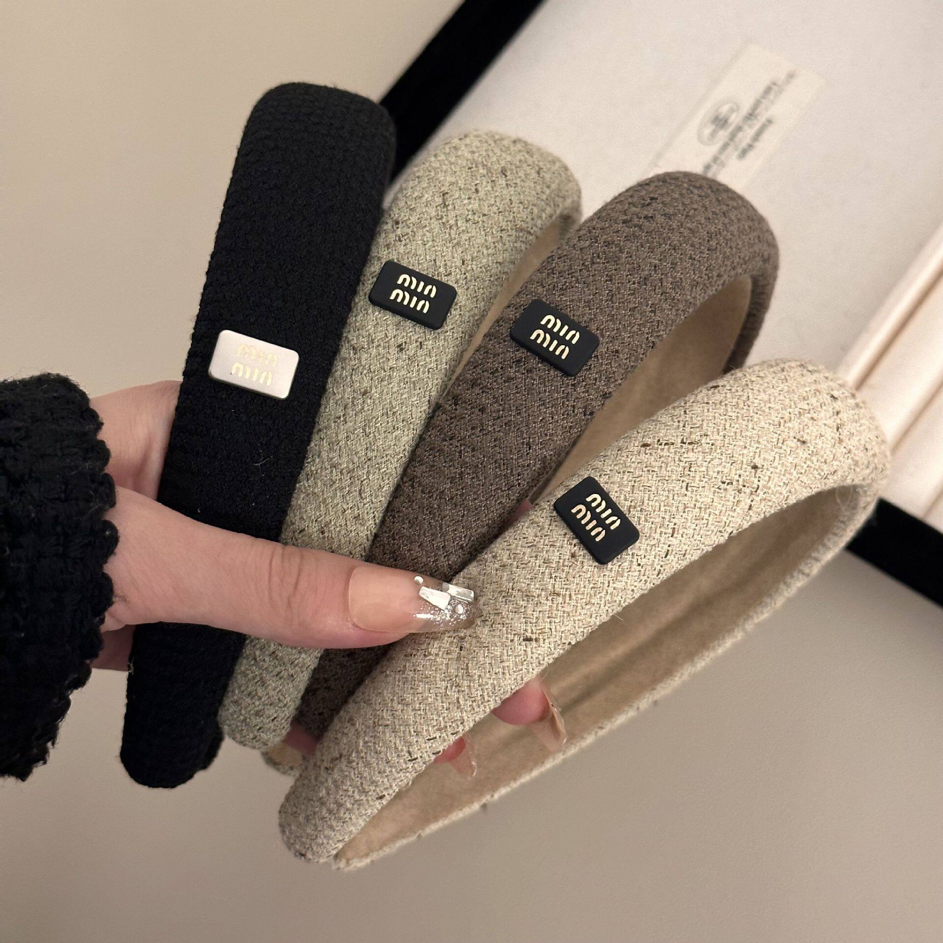 高级复古宽边针织毛线海绵发箍