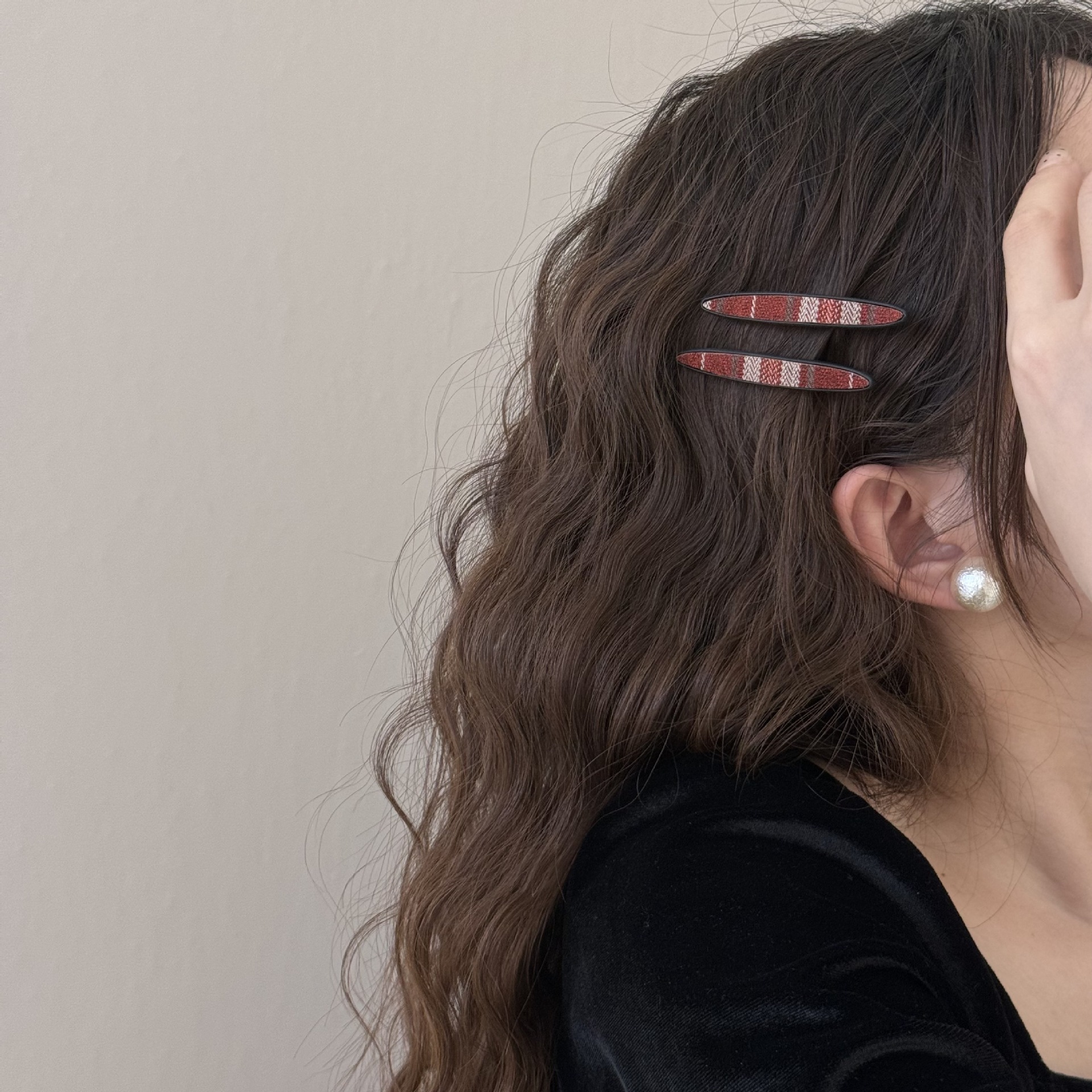 格子英伦风新款拼接格纹发夹可爱时尚甜美刘海夹侧边夹百搭发饰女