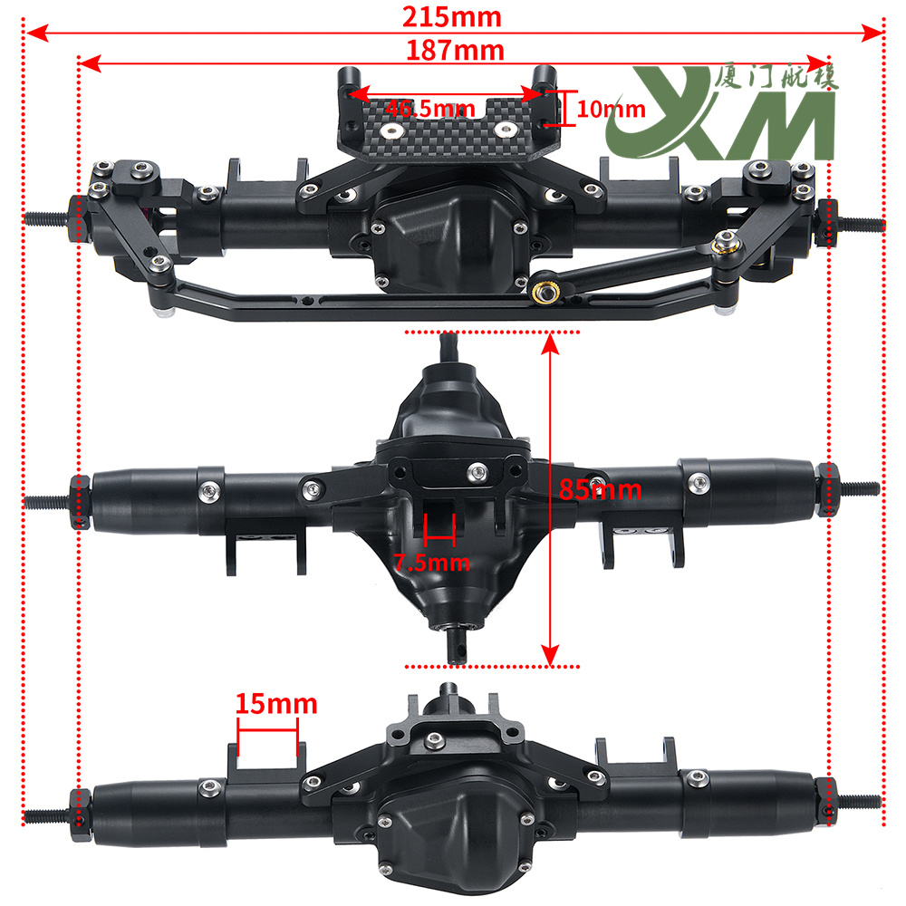 1/10仿真攀爬车金属前后车桥总成 SCX10 攀爬车前后中桥