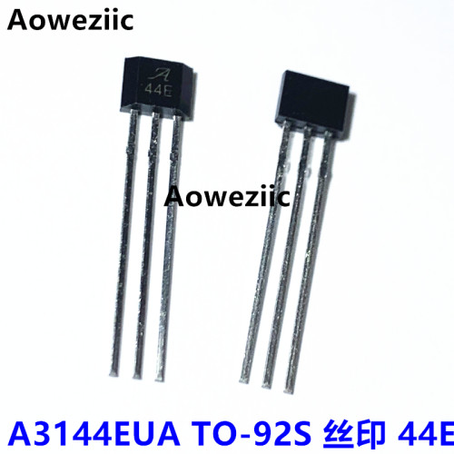 1个 A3144EUA TO-92S 丝印 44E 霍尔元件 A44E 霍尔传感器 单极性