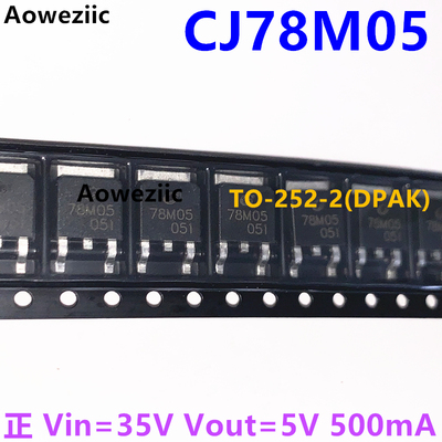 10个 CJ78M05 78M05 5V 500MA 三端稳压电路稳压器 TO-252 贴片