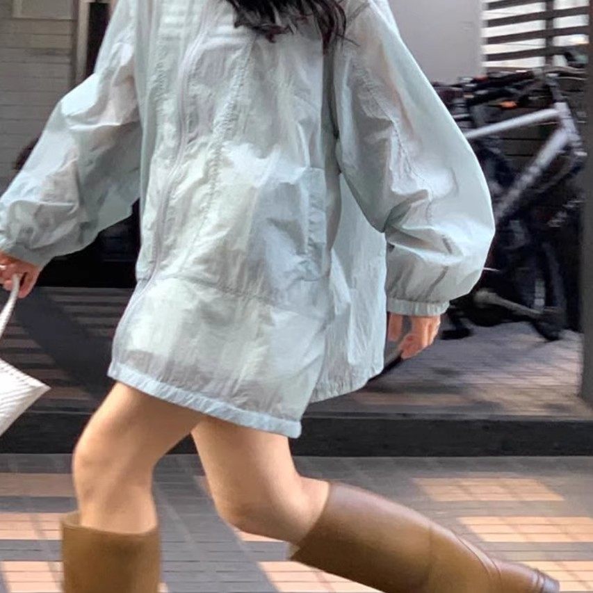现货modestm*d宽松轻薄防晒风衣外套女韩国夏季上衣女半透薄款