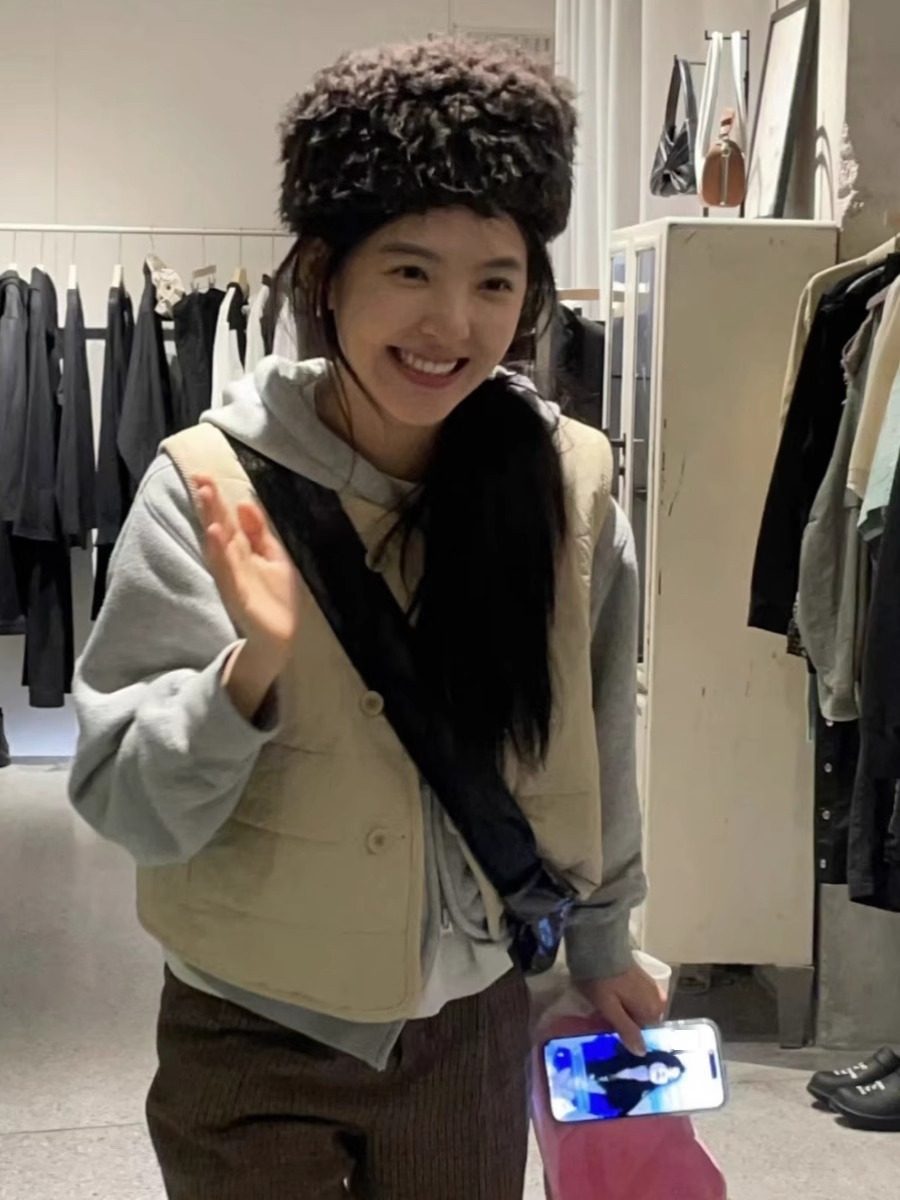 韩国东大门冬章若楠同款双面可穿马甲背心女保暖打底棉服