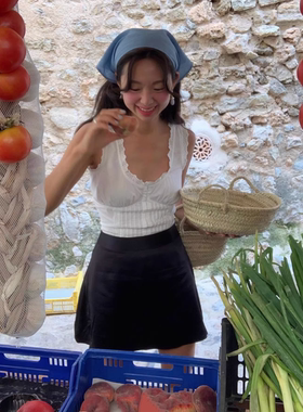 STU韩国ins风显瘦修身黑色丝滑高腰半身短裙A字一步包臀裙女fever