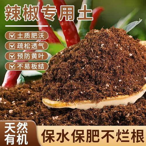 辣椒专用土疏松透气营养土家用阳台盆栽有机种植土花卉绿植通用土