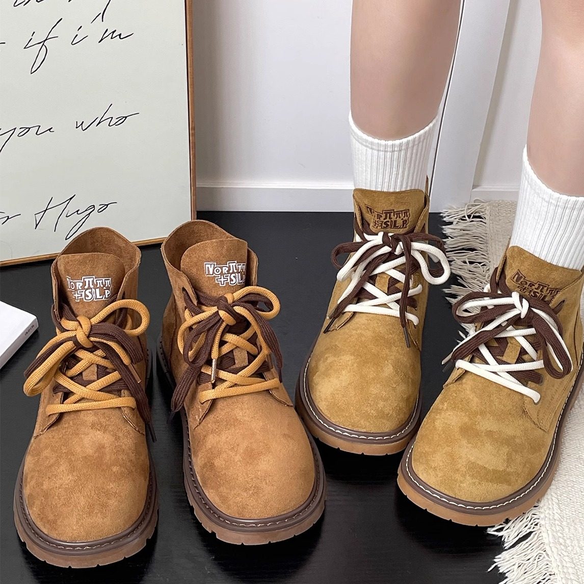 工装登山马丁靴短靴女2025新款厚底春秋靴子炸街磨砂皮复古大黄靴,女鞋,马丁靴,淘宝优惠券,粉丝福利购,淘宝优惠卷