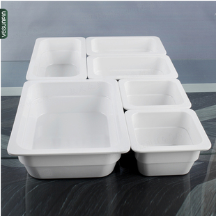 1/2密胺仿瓷份数盘卤味熟食展示盘 自助餐选菜盆冷柜专用凉菜托盘