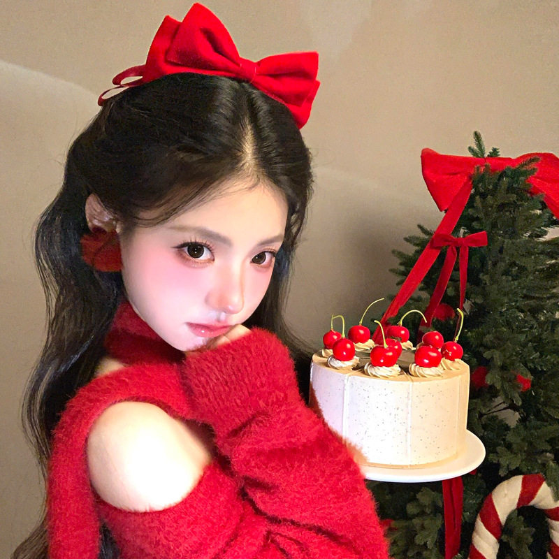 圣诞蝴蝶结发夹新年红发饰女高级感显白发卡顶夹圣诞节氛围感头饰,饰品/流行首饰/时尚饰品新,发饰,淘宝优惠券,粉丝福利购,淘宝优惠卷