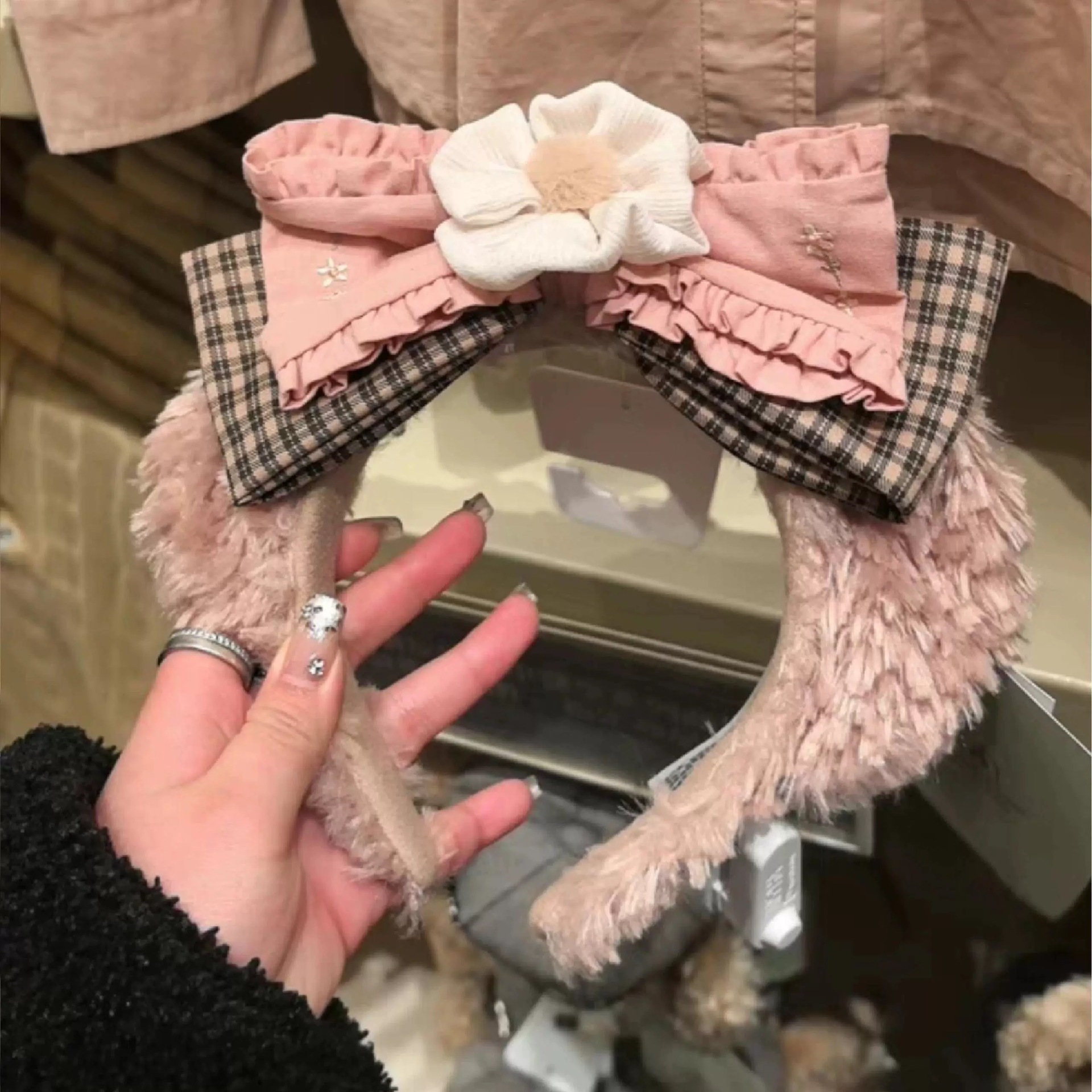 2025新款达菲熊小小课堂雪莉玫发箍可爱甜美少女游乐园毛绒拍照头