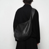 PURE2MOTTLEDHOBOBAG水洗斑驳斜挎打褶皮质流浪包