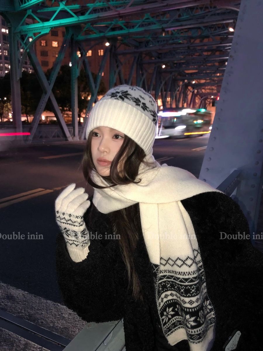 【100%羊毛两件套】圣诞氛围感费尔边包头冷帽女堆堆帽保暖围巾,服饰配件/皮带/帽子/围巾,帽子,淘宝优惠券,粉丝福利购,淘宝优惠卷