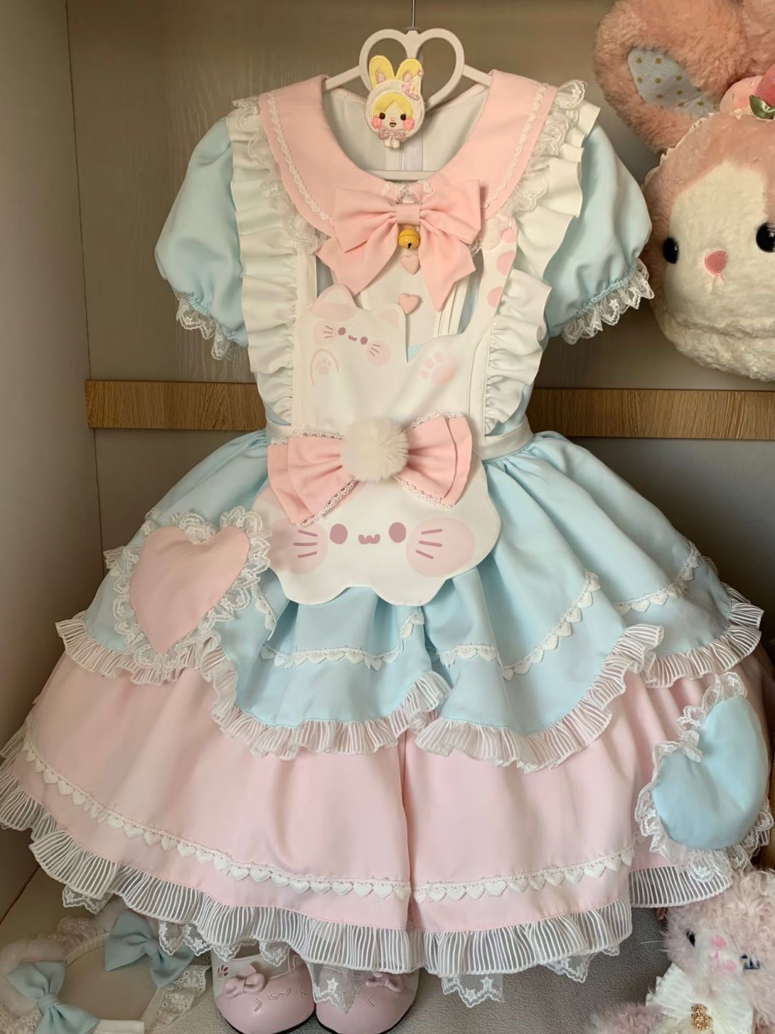 高颜值甜美围裙萌系软软lolita小厨娘围群百搭少女洛丽塔围裙