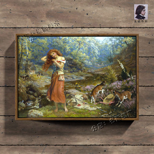 奥黛丽的梳洗 Audrey's Toilette Arthur Hughes 绘画 亚瑟休斯