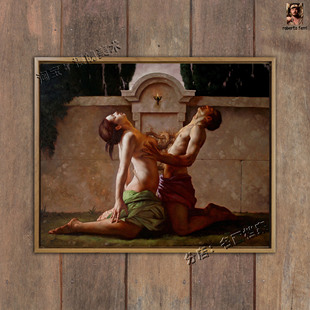 灵魂之歌 人体艺术男女卧室拥抱装饰画世界名画《Song of souls》