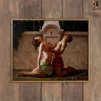 灵魂之歌 人体艺术男女卧室拥抱装饰画世界名画《Song of souls》