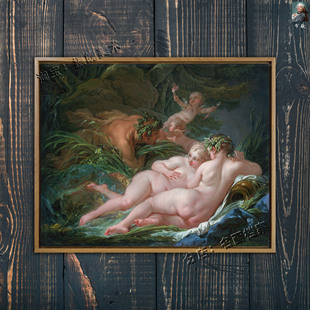 Pan and Syrinx 希腊神话爱情故事画 潘和绪任克斯 布歇 绘画油画