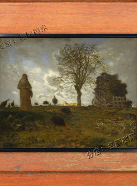 秋季景色 Autumn Landscape with a Flock of Turkeys 乡村风景画
