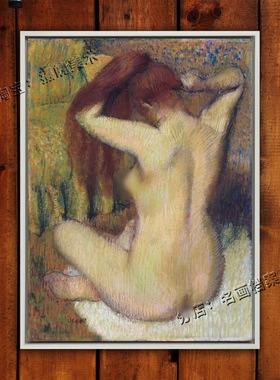 梳理头发的女人 Combing Hair 现代人体艺术裸体画女性感后背图