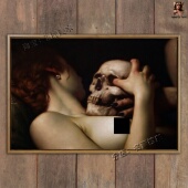 裸体 瓦尼塔斯 新古典艺术 roberto ferri VANITAS 骷髅美女油画