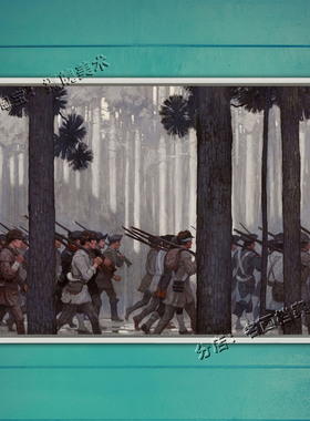林地行军 Newell Convers Wyeth 美国油画 怀斯 战争 题材 壁画