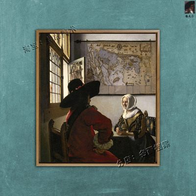 军人与微笑的女郎 Officer and Laughing Girl Vermeer 画 维米尔