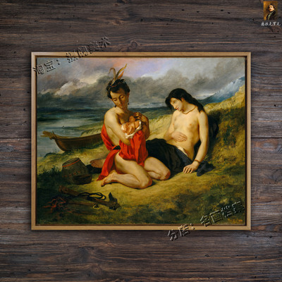 那切茲 The Natchez 德拉克洛罗瓦挂油画 浪漫主义古典 Delacroix