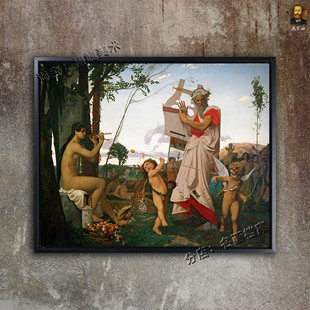 巴库斯和阿纳克里翁 希腊神话油画 世界名画《Anacreon,Bacchus》