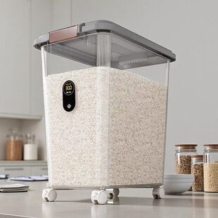 食品级60斤30斤窄缝米桶米箱家用防虫防潮密封储存罐大米面粉面桶