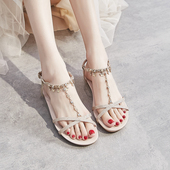 子舒适通勤 淑女平底鞋 软底凉鞋 女温柔仙女风水钻百搭夏天2023新款