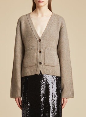 K*AITE毛衣开衫女春秋新款V领法式慵懒ins风上衣羊毛针织保暖外套