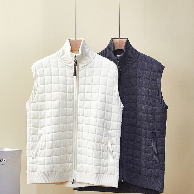 BC华夫格保暖真丝羊毛背心外套厚