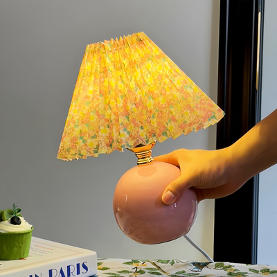 中古复古碎花陶瓷夜灯