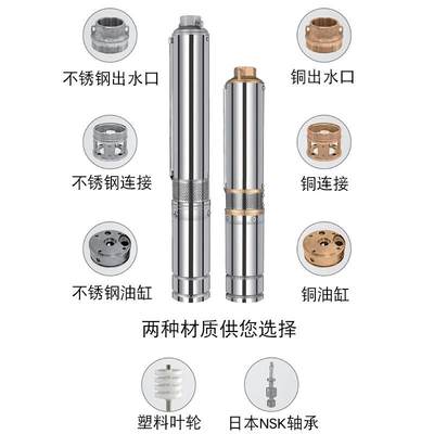 2英寸直径光伏太阳能深井无刷泵24VV8永JZW直流磁太阳能水4泵