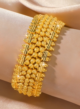 轻奢沙金饰品繁花转运珠手链