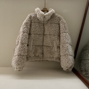 2025韩系设计款H.ONE羽绒服冬季新款休闲百搭立领毛毛外套女款