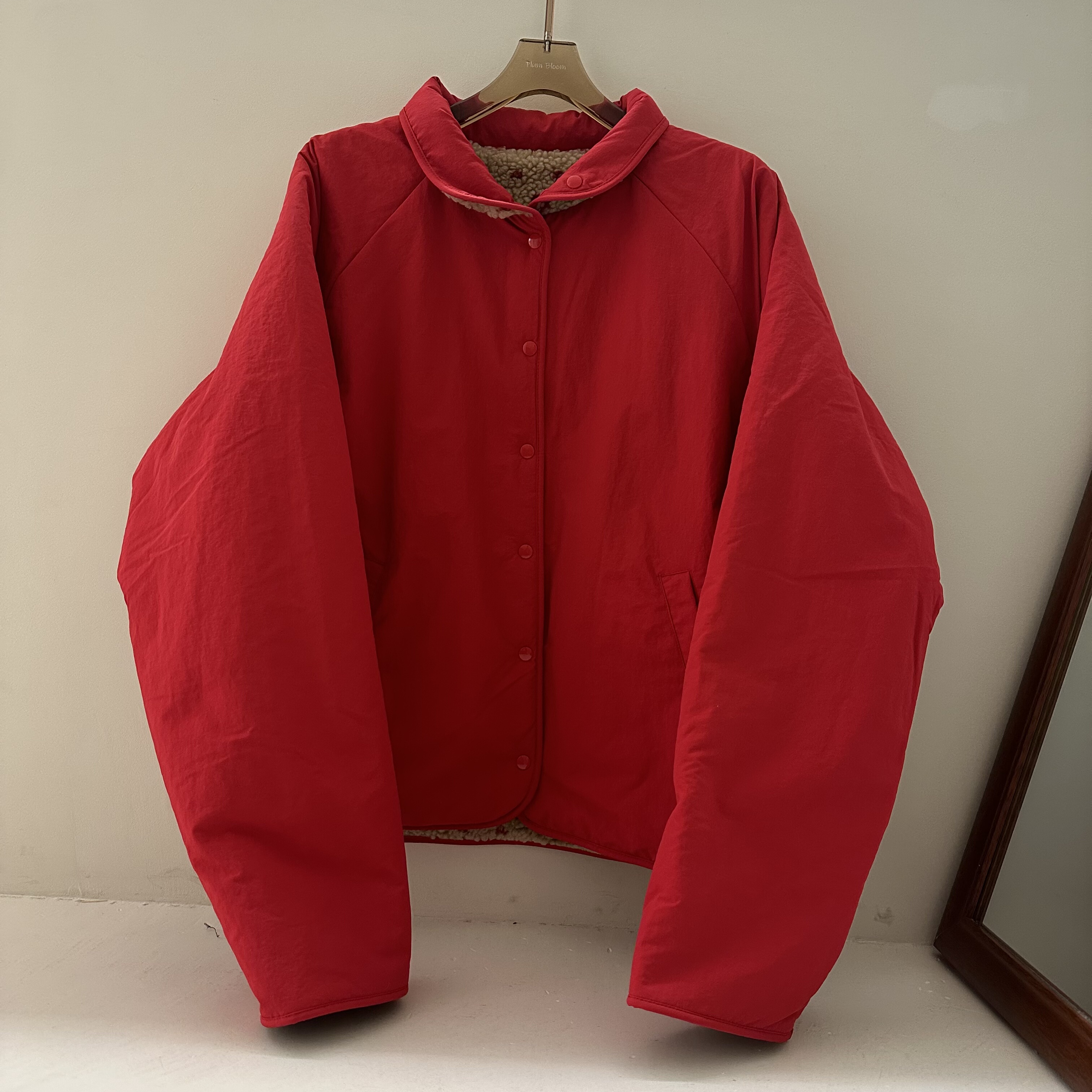 2025韩系设计款秋季新款韩版宽松休闲百搭翻领两面穿短款外套女款