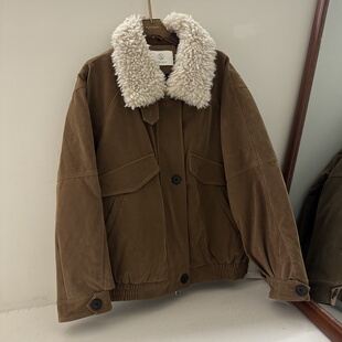 vibrant 宽松休闲百搭翻领短鹅绒服外套女款 2025韩系设计新款 韩版