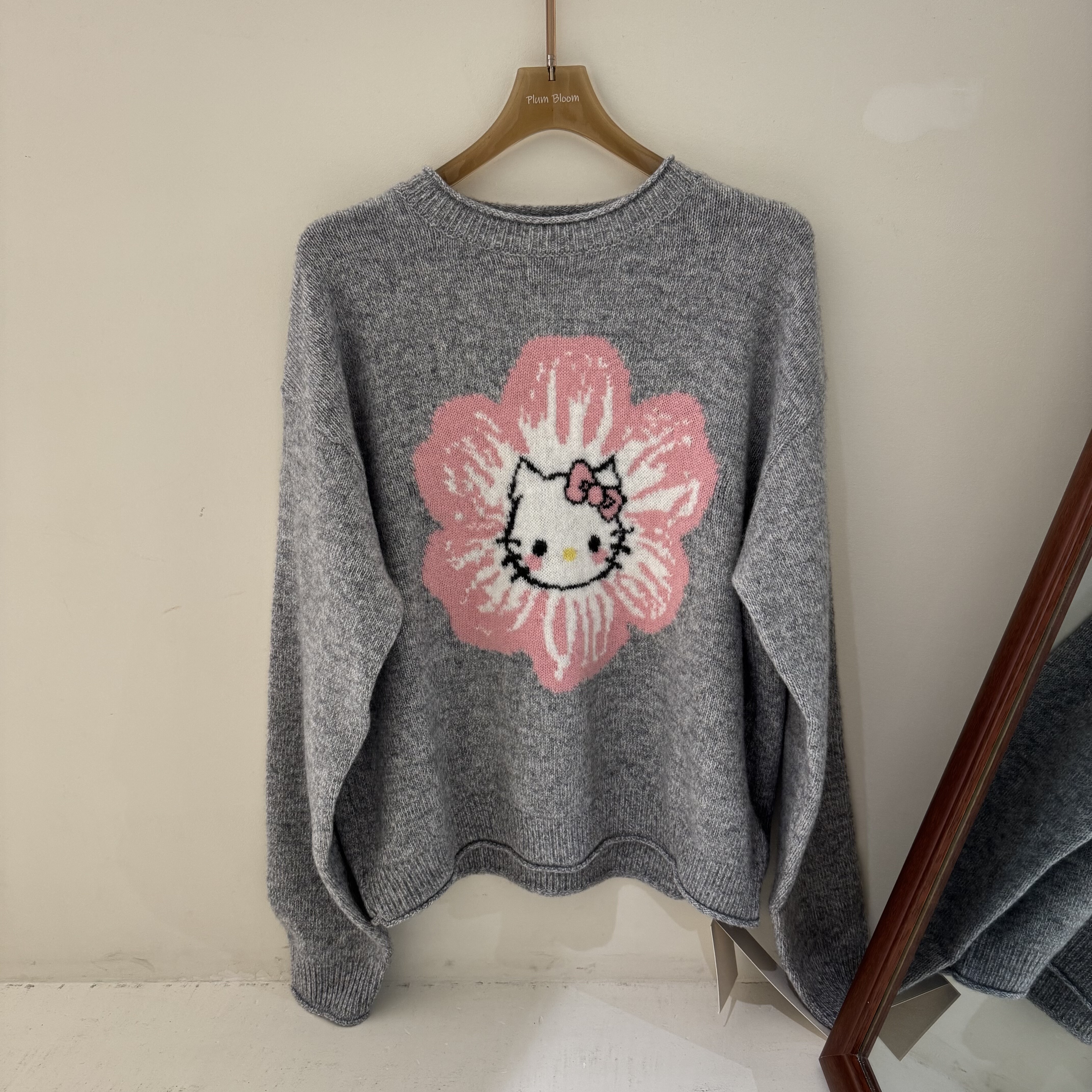 2025韩系设计款秋季新款韩版宽松休闲百搭圆领针织衫女款