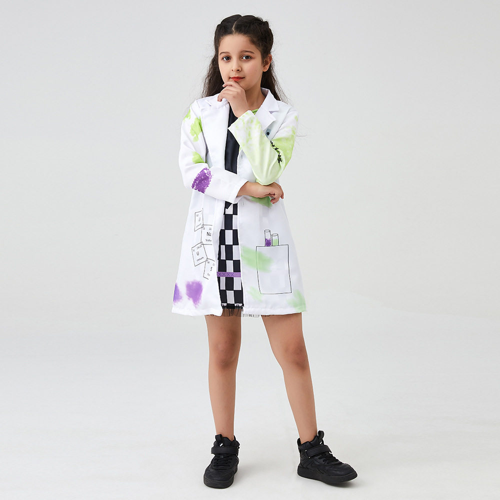 2023新款儿童职业cos服疯狂科学家表演服幼儿园元旦角色扮演服装图片