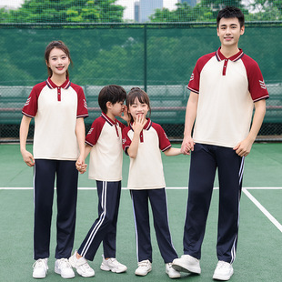 中小学生校服短袖套装夏季高中班服男女款休闲运动服学院风班级服