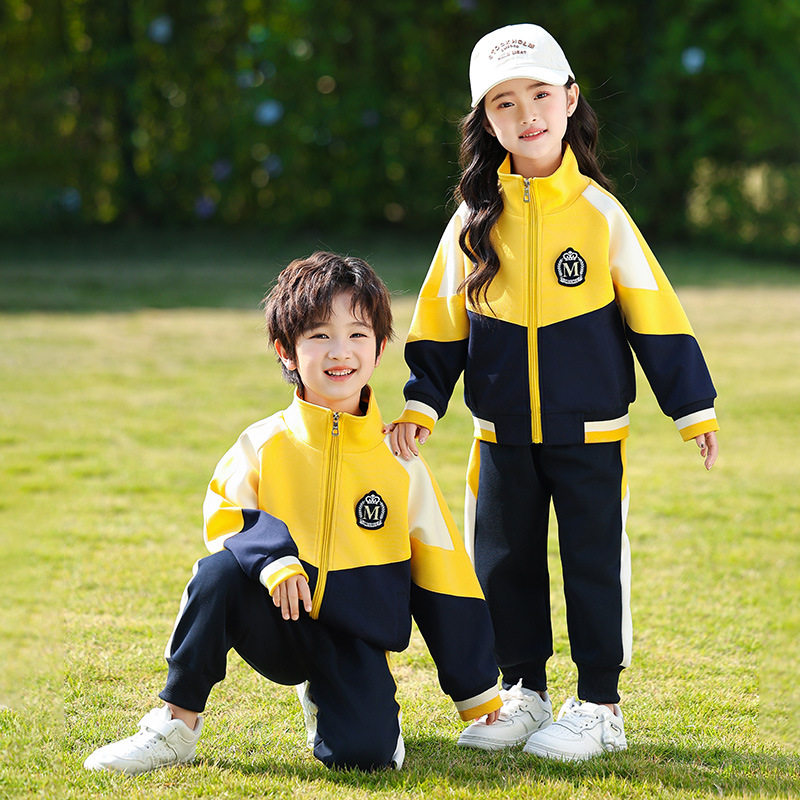 新款幼儿园园服中小学生校服春秋动会三件套儿童班服夏季短袖套装