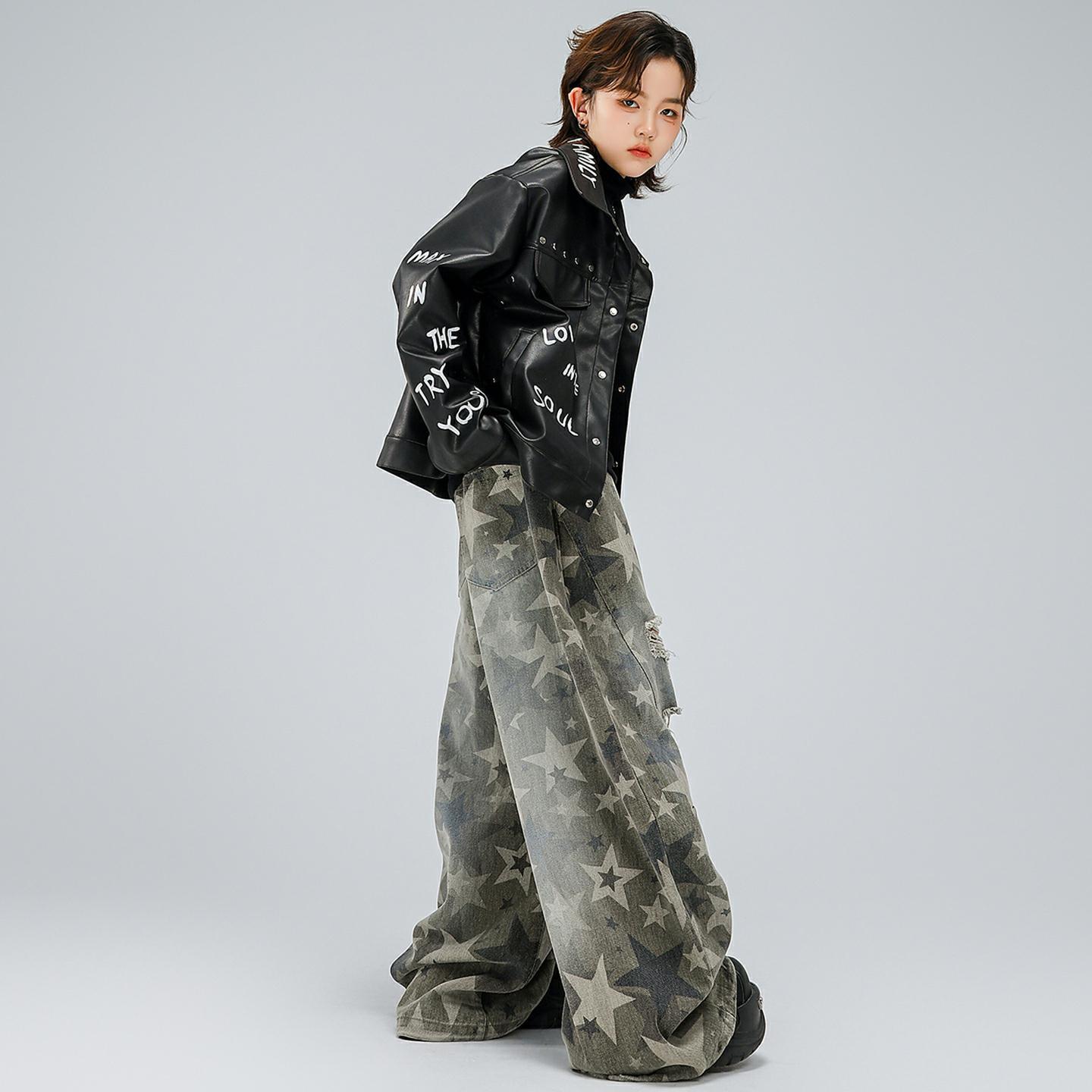 儿童街舞潮服男童酷帅夹克套装少儿表演嘻哈男孩hiphop炸街演出服