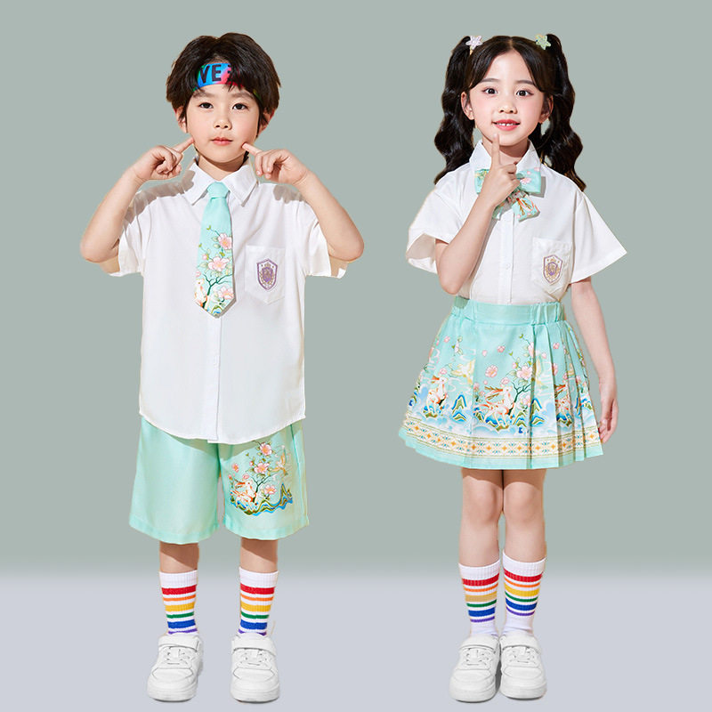 六一儿童啦啦队演出服小学生运动会中国风班服幼儿园园服表演服装